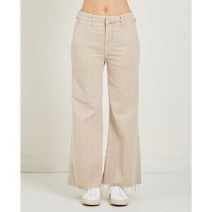 Mother The Roller Crop Prep Fray So Far Gone Khaki Wide Leg Pants Size 25